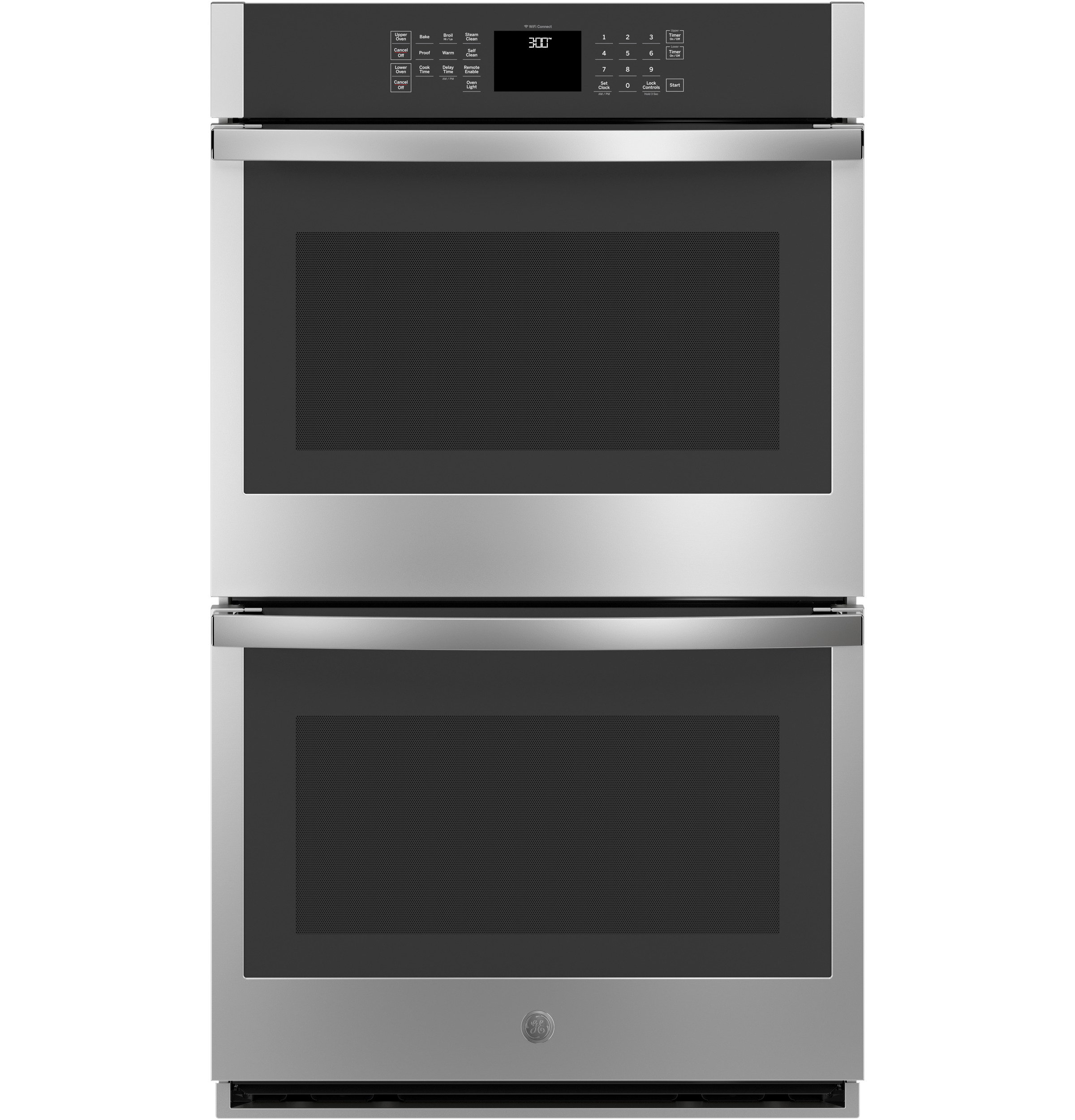 black electric double wall oven