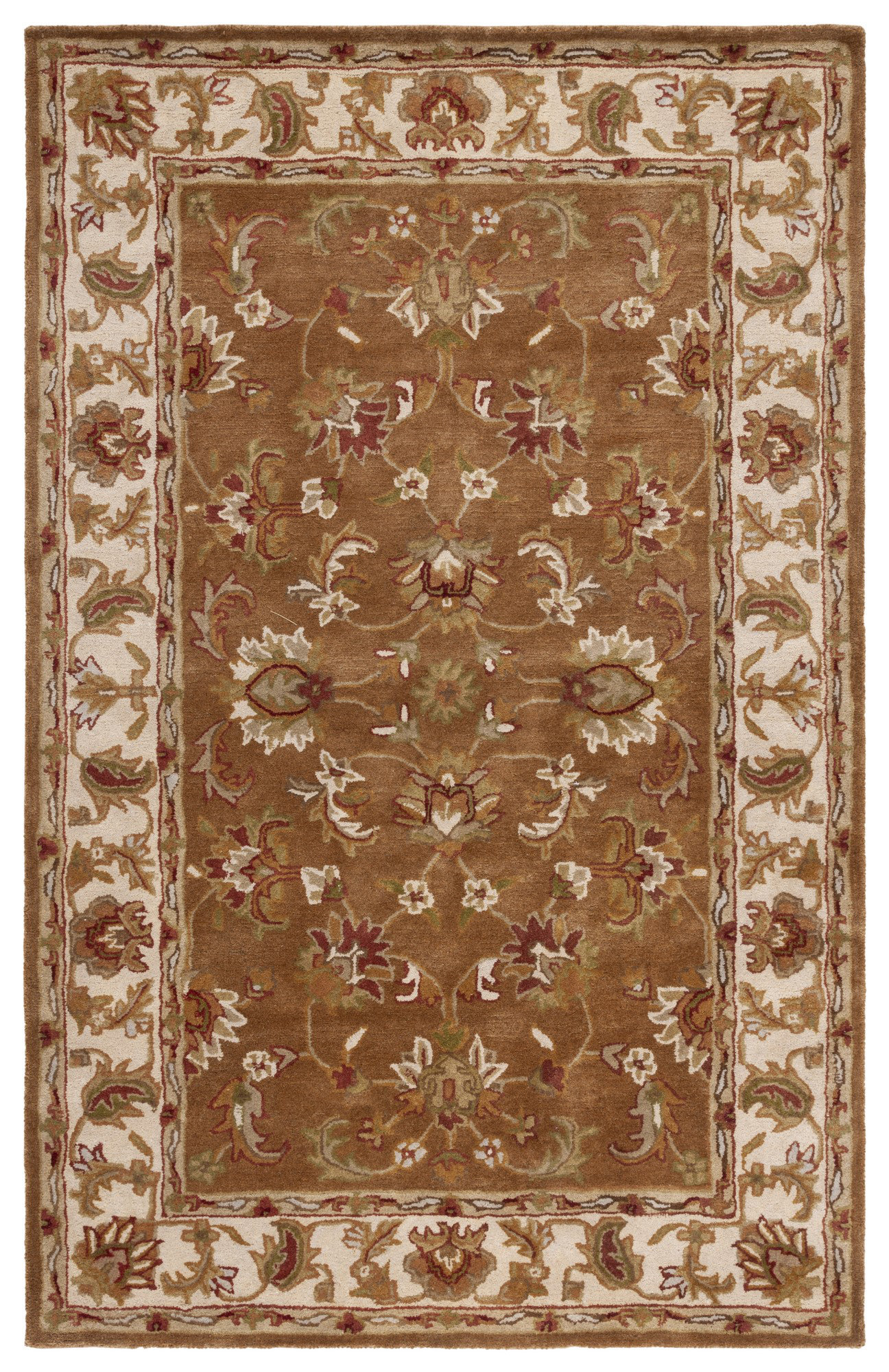 Astoria Grand Taylor Oriental Hand Tufted Wool Mocha/Ivory Area Rug