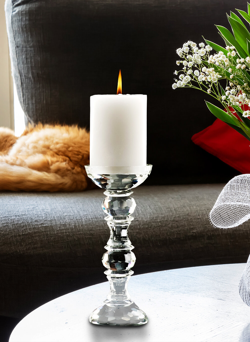 2 Piece Crystal Votive Tea Light Candle Holder Wedding Party Events Home Decor 