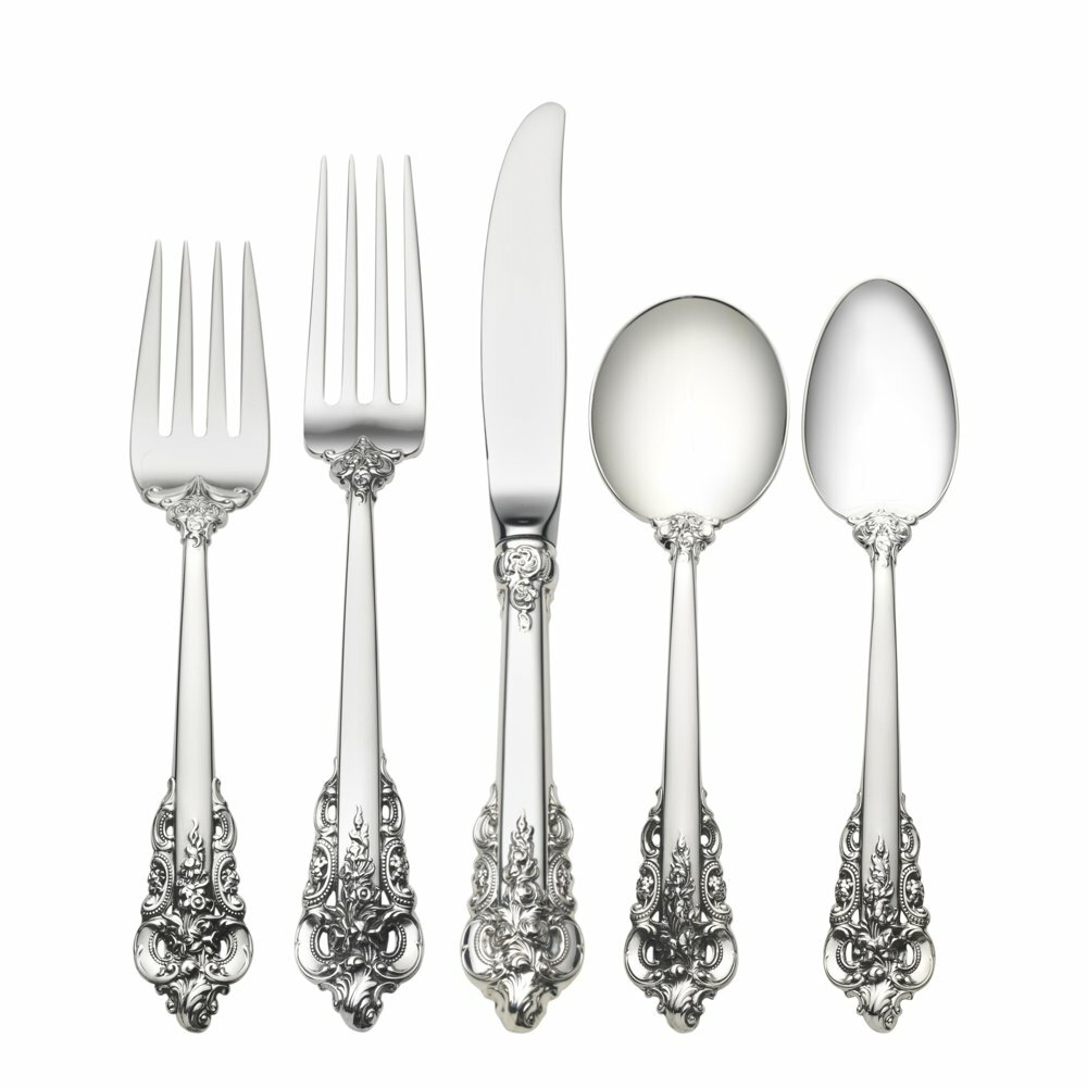 Wallace Sterling Silver Grand Grande Baroque 5 pc Place Setting 275 Grams 