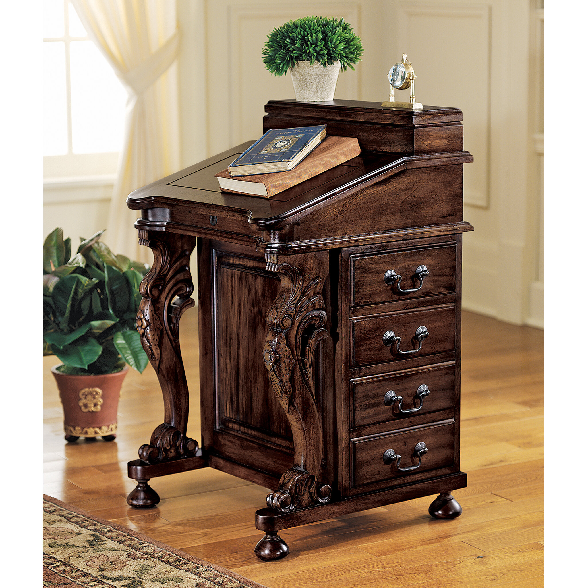 solid wood secretary desk with hutch