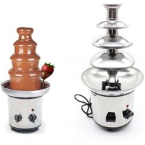 4 Tiers Commercial Luxury Hot Electric Chocolate Cheese Fondue Fountain Perfect for Party Wedding Restaurant Hotel Made with Stainless Steel Material 