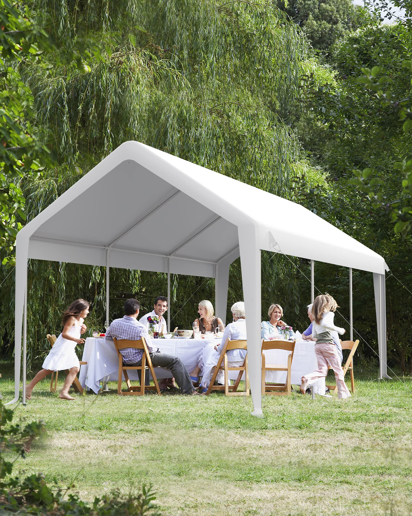 babevy 10'X20' Tarp Replacement Top Cover For Carport & Canopy With Leg