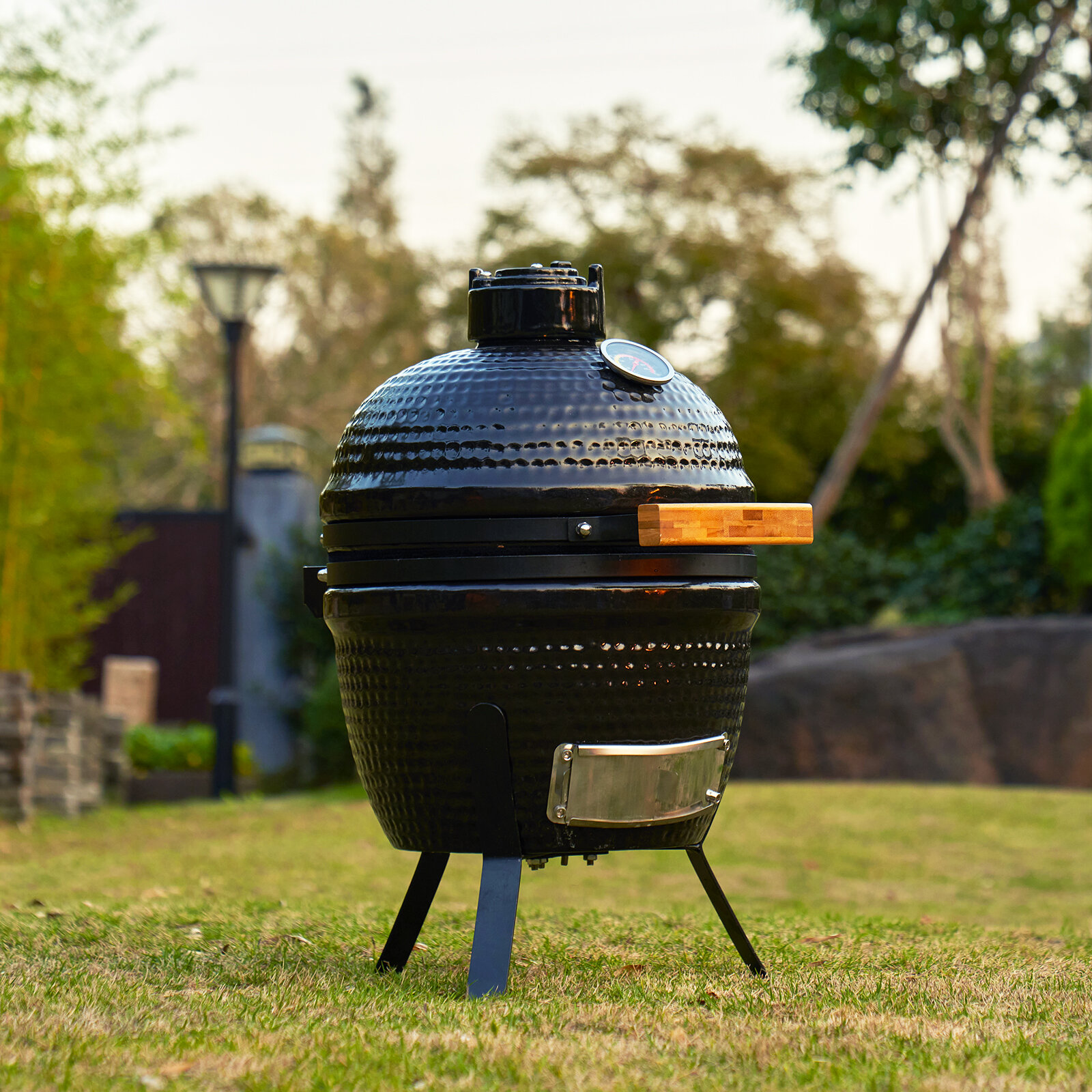 in front of Archeological dispersion Sonegra 13" Egg Kamado Charcoal Grill | Wayfair