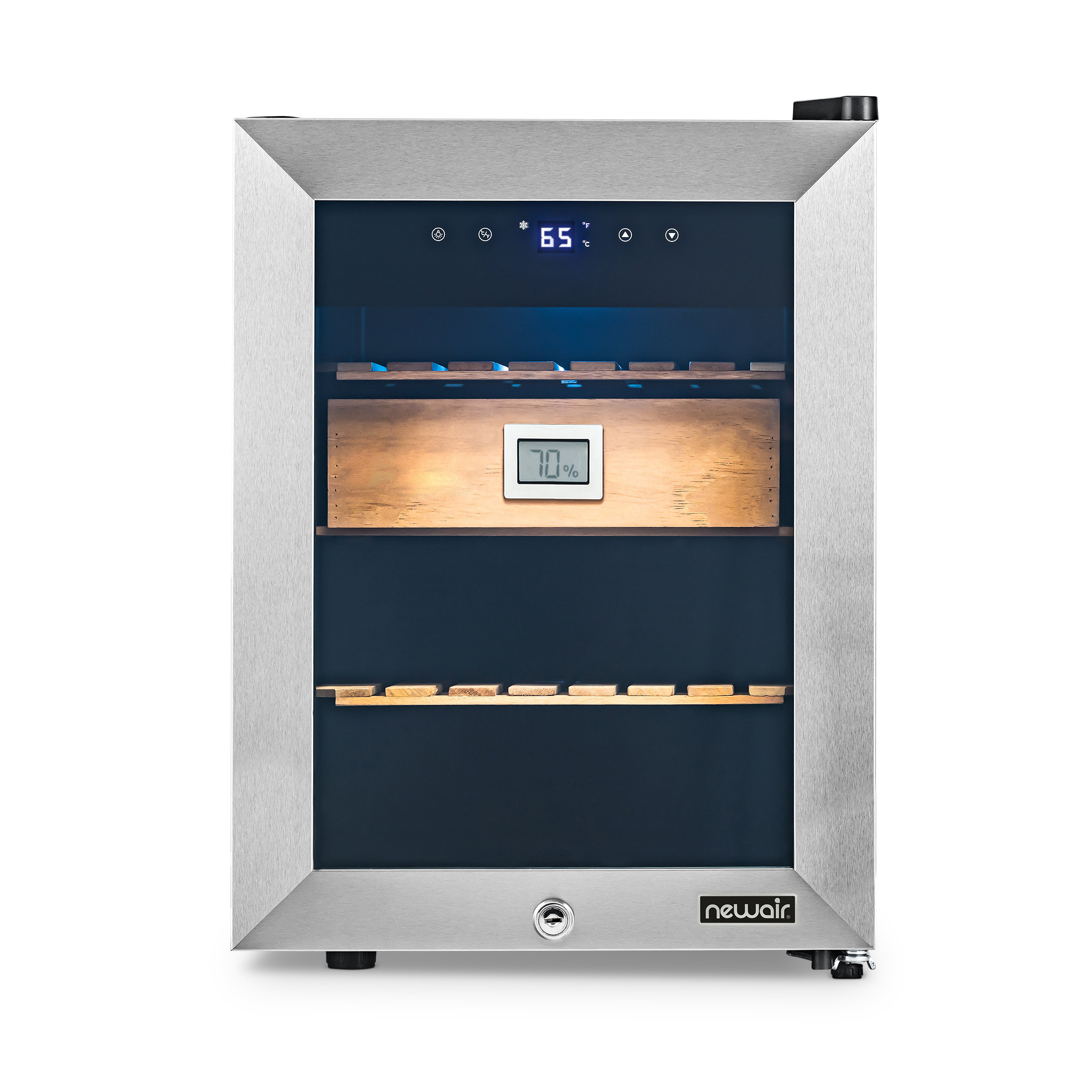 Newair Smoker’s Club Electric Cigar Humidor 250 Count, Spanish Cedar Drawer And Shelves Wayfair
