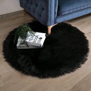 Genuine Real Round Australia  Sheepskin Rug Circle Chair Seat Plush Pet Pad 