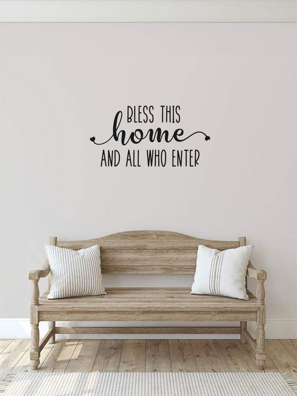 Trinx Bless This Home And All Who Enter Vinyl Wall Words Decal Sticker