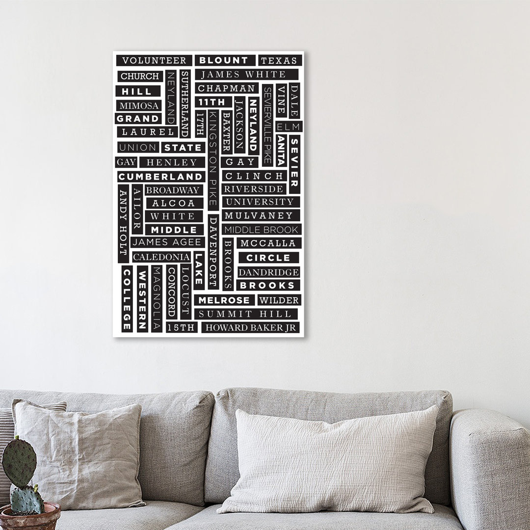 East Urban Home Typografische Kunst Knoxville Poster von Kent Youngstrom