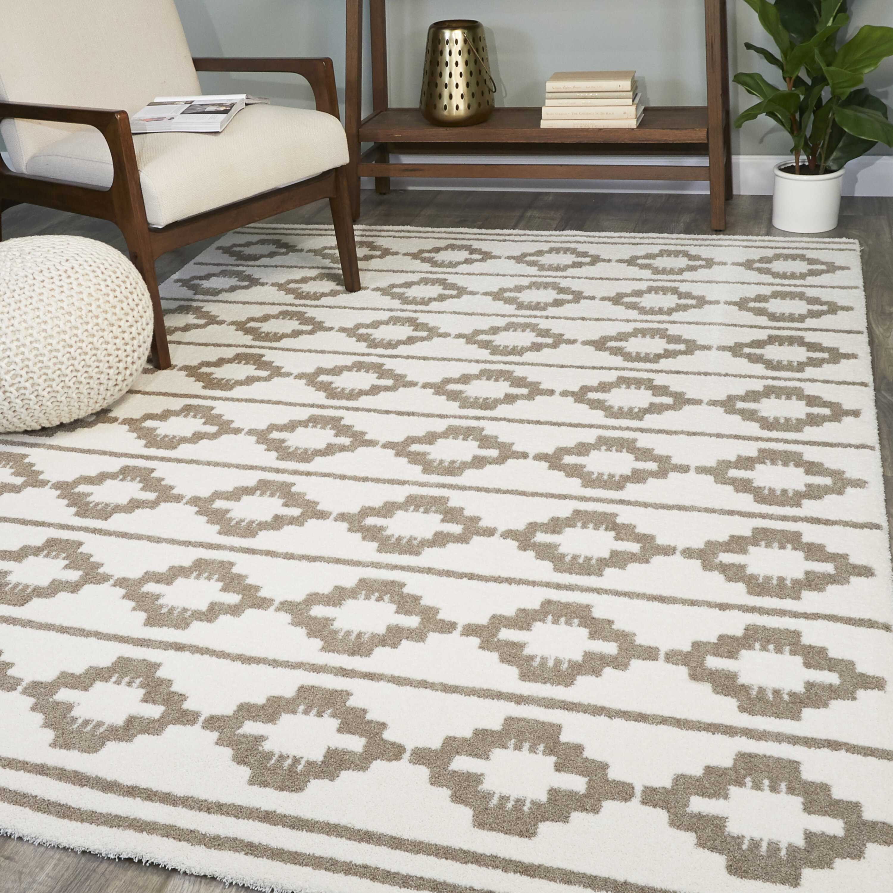 Union Rustic Krauss Geometric Beige Area Rug Wayfair