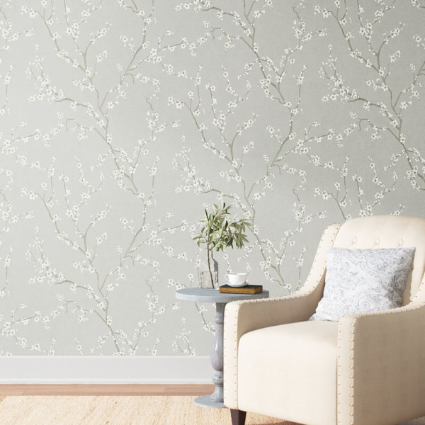 Arpin Cherry Blossom 16.5' L x 20.5" W Peel and Stick Wallpaper Roll