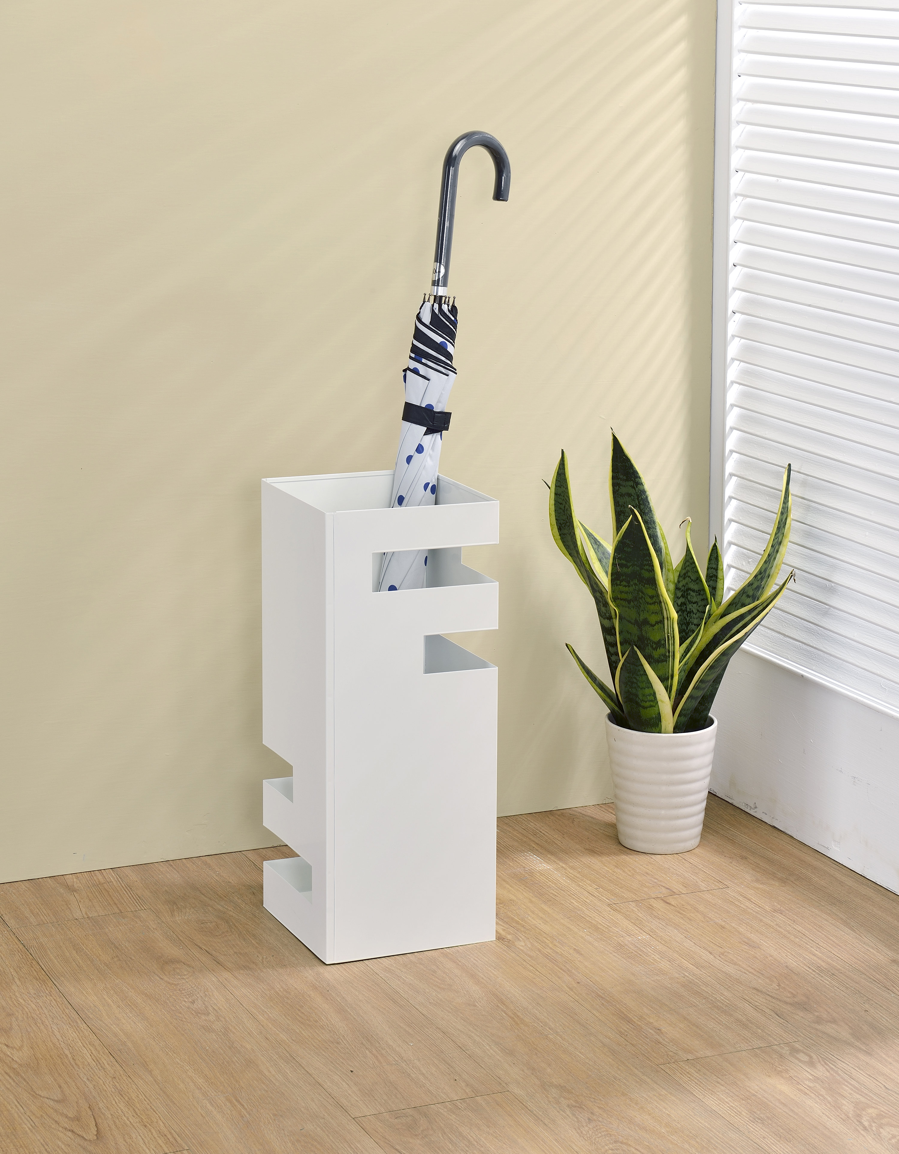 Ivy Bronx Coutu 8'' Wide Freestanding Umbrella Stand in White Wayfair