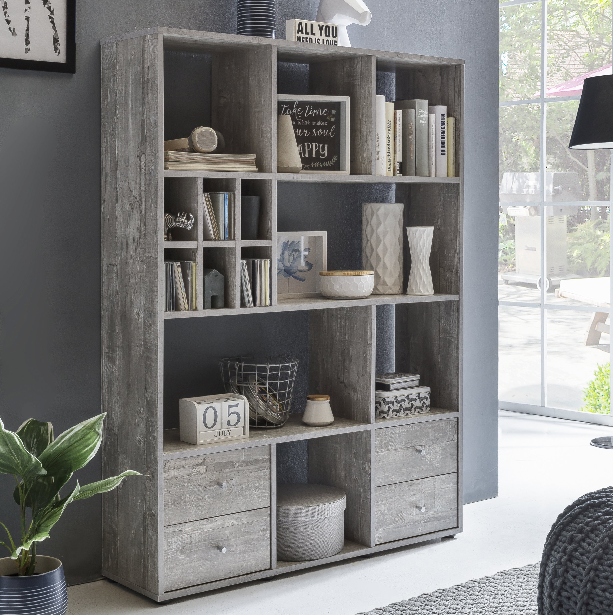 Brayden Studio Kali 142Cm H x 104Cm W Standard Bookcase & Reviews