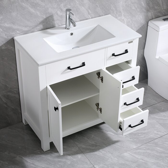 Winston Porter Dzerun 36'' Free-standing Single Bathroom Vanity with ...