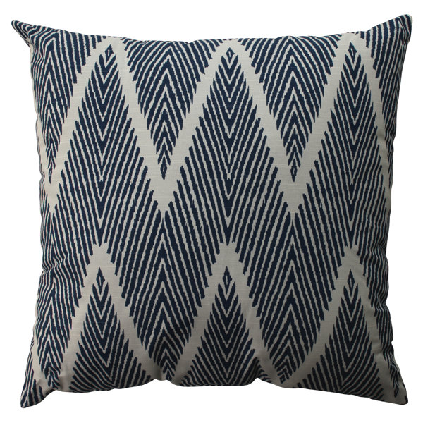 CHESAPEAKE Fabric Accent Throw Pillow Blue White Stripe 16x16" with filler
