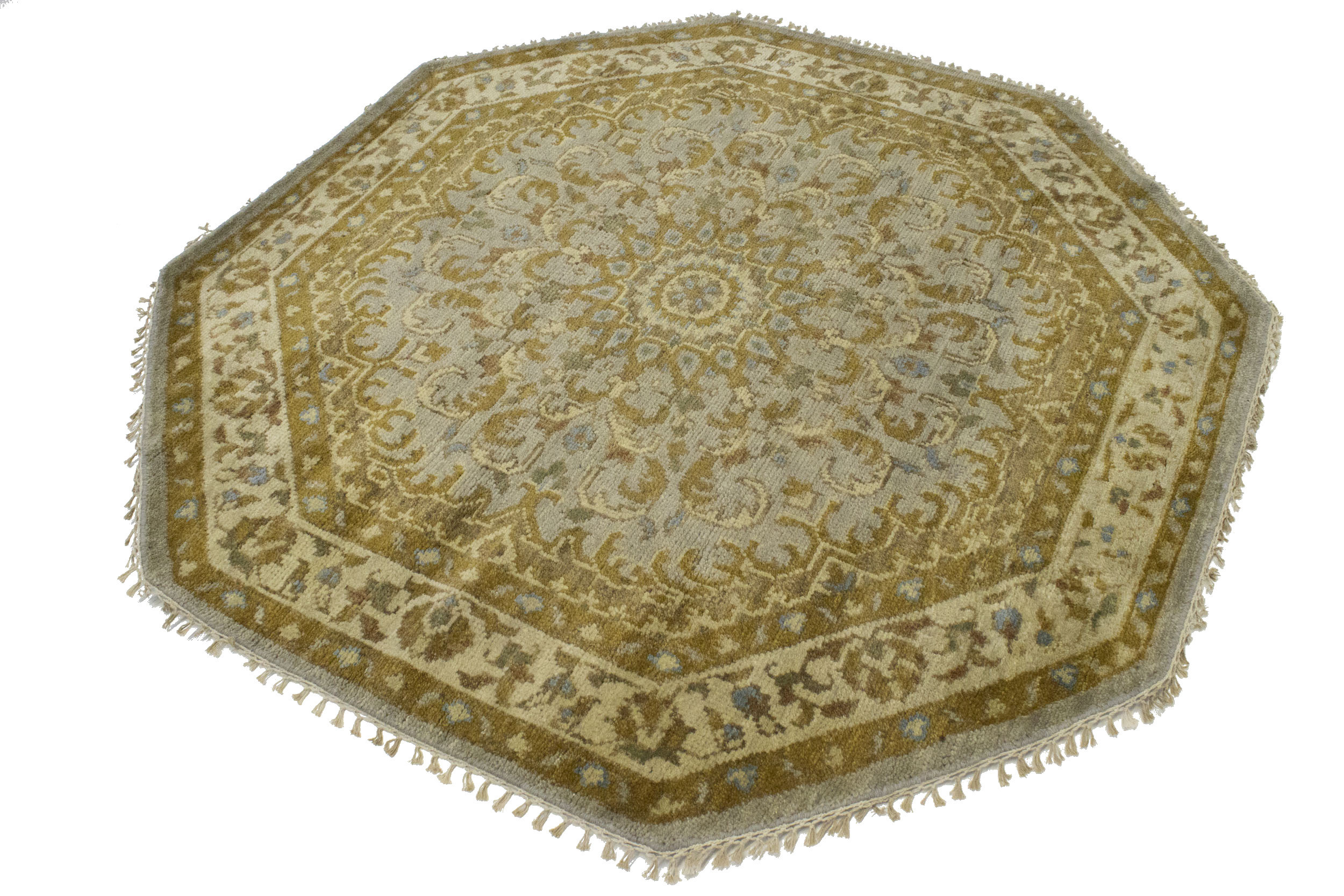 Bungalow Rose Muted Tan Traditional 6X6 Oushak Chobi Oriental Octagon ...