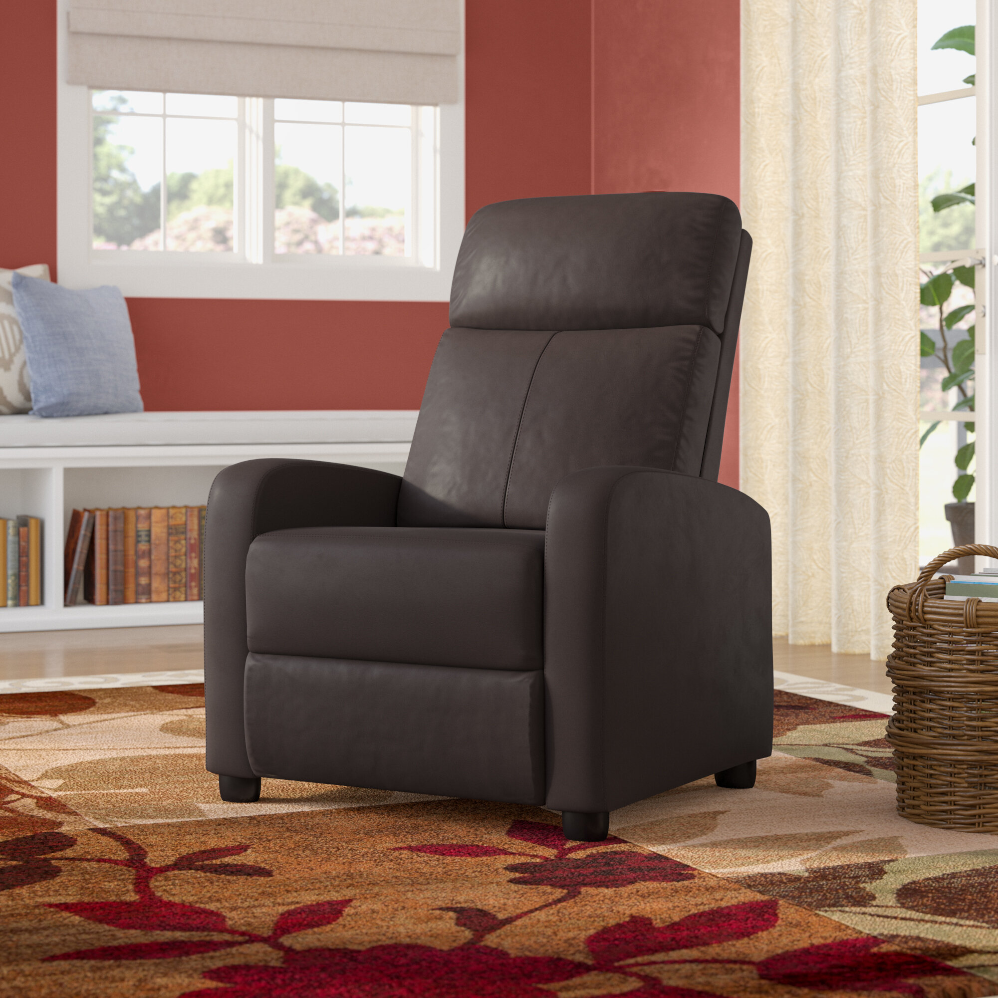 Sykora 26.8” Wide Faux Leather Manual Club Recliner