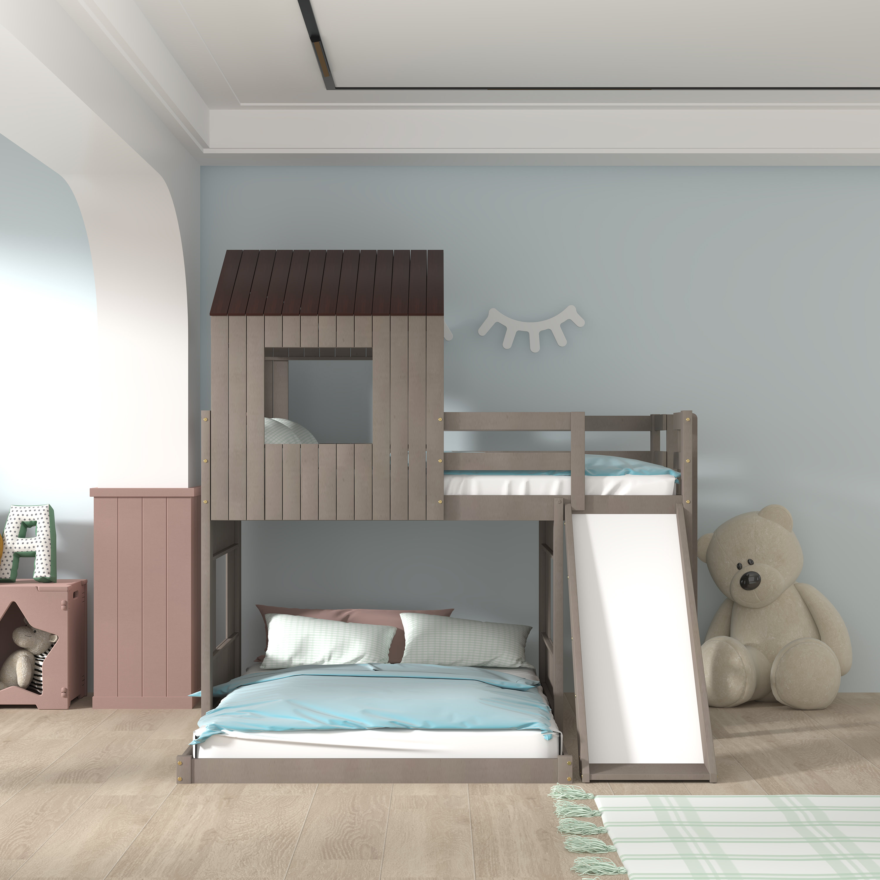 Harper Orchard Bircham Twin Over Full LShaped Bunk Beds by Harper