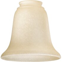 New Frosted Crackle Glass White to Brown Ombre Bell Lamp Shade Bell D 