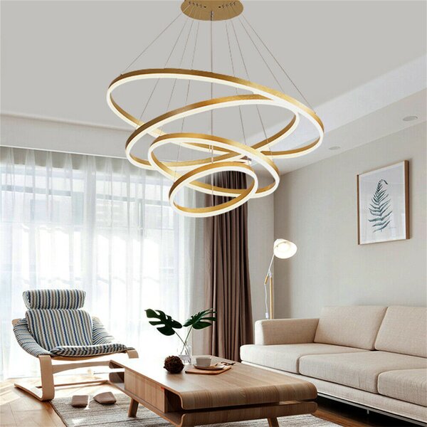 Wooden Chandelier Ring Modern Wooden Art Led Creative Simple Home Restaurant Coffee Living Room Bar Table Lamp 