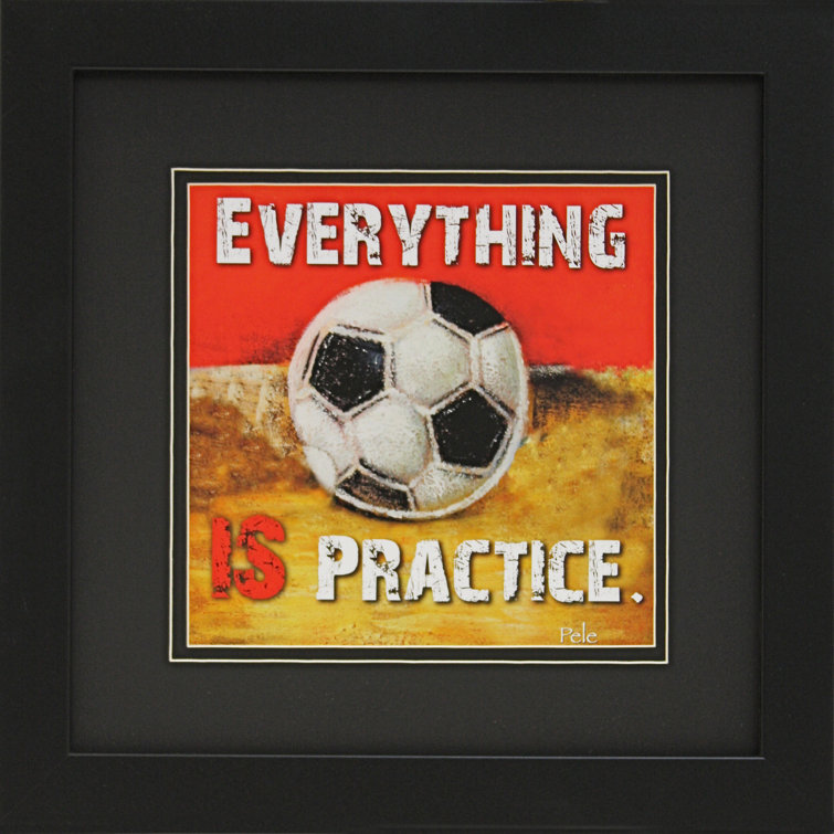 Trinx Soccer Ball With Quote From Pele By Robert Downs Picture Frame Textual Art Wayfair