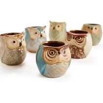 Owl Pots 2.5 Inch,Flowing Glaze Succulent Pots,Owl Planter/Mini Ceramic Pots USA 