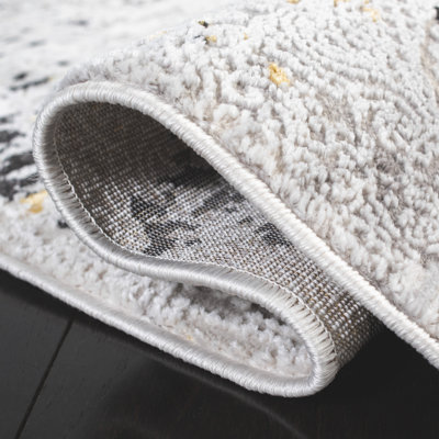 Steelside™ Acosta Gray/Gold/Black Rug & Reviews | Wayfair