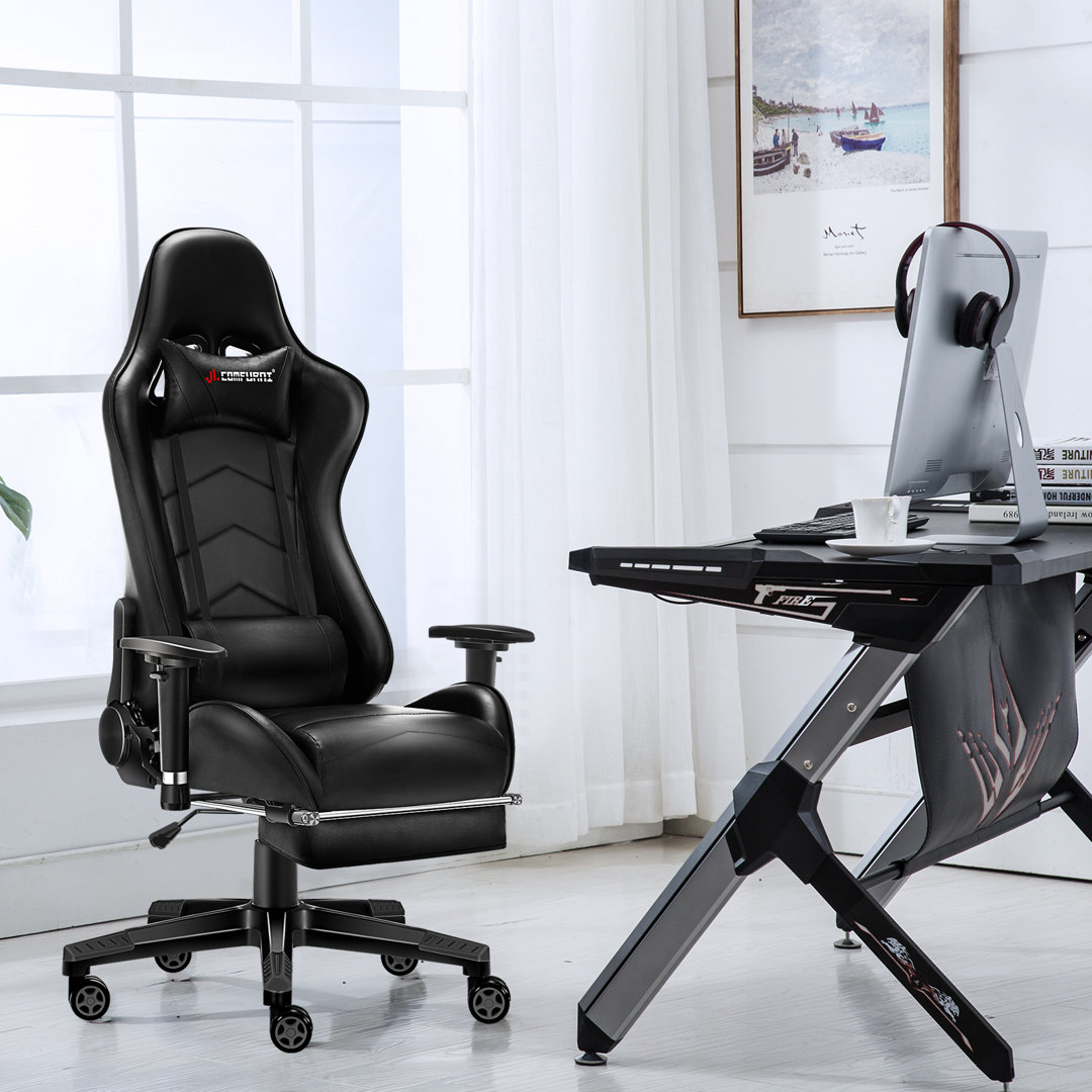 JL Comfurni Gaming-Stuhl aus Echtleder