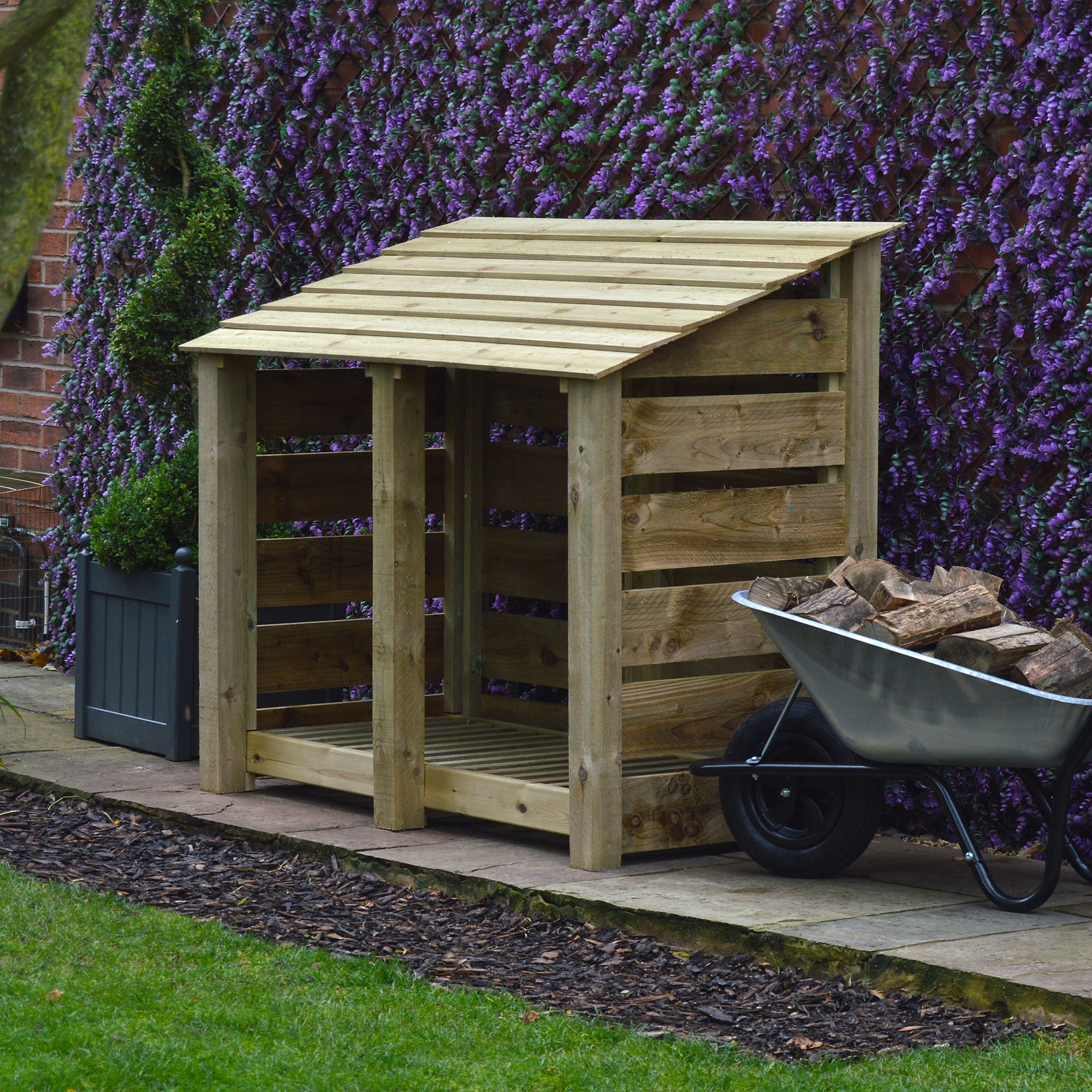 Dakota Fields 150Cm W x 80Cm D Solid Wood Log Store Wayfair.co.uk
