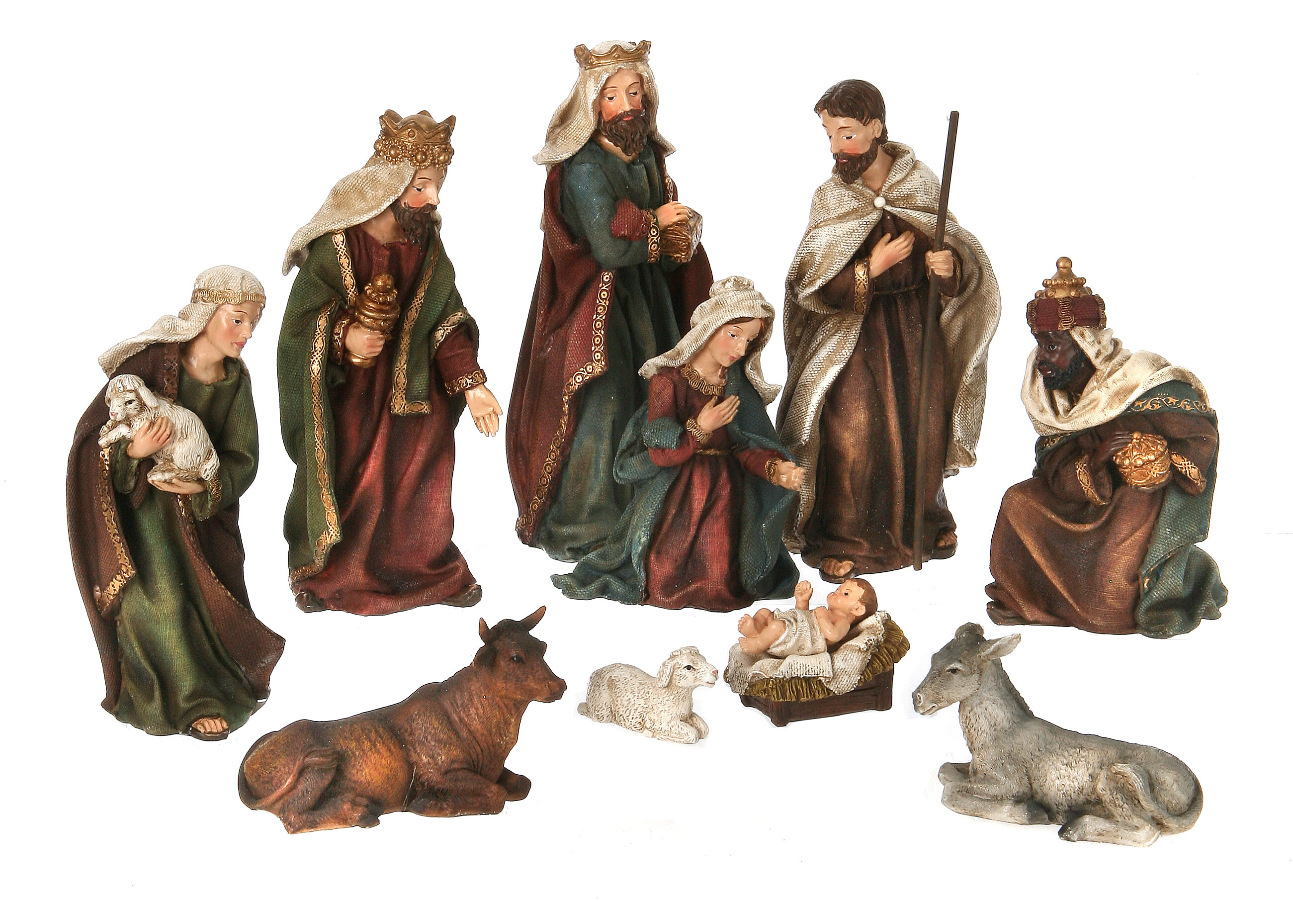 Nativity Set Christmas Decoration 10 Pcs Figures Set Nativity Polyresin Nativity Figures 