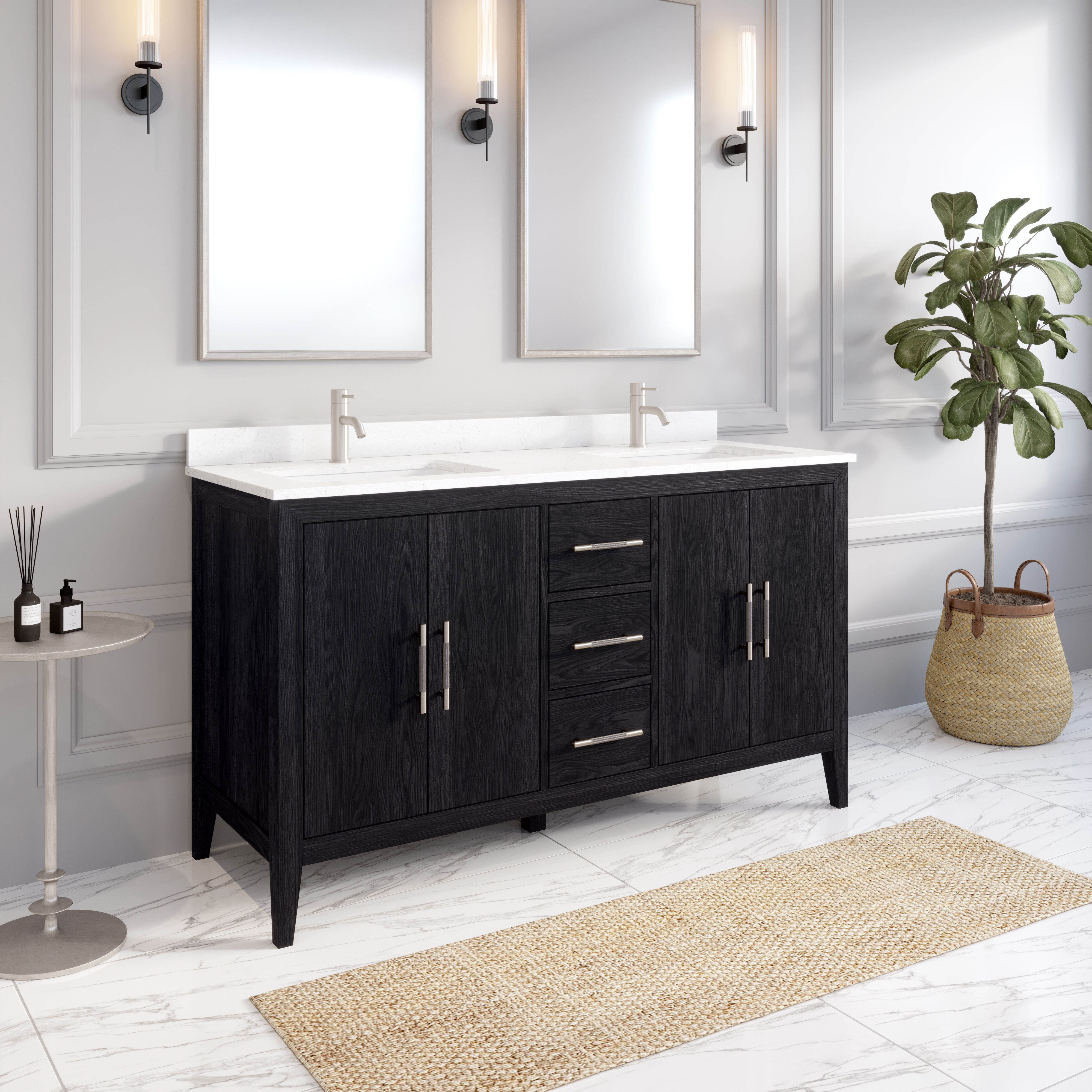 Wildon Home?? Diggins 60'' Free-standing Double Bathroom Vanity with ...