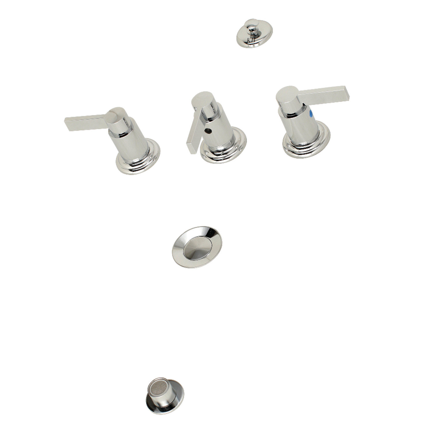 Kingston Brass Kingston Triple Handle Widespread Vertical Bidet Faucet