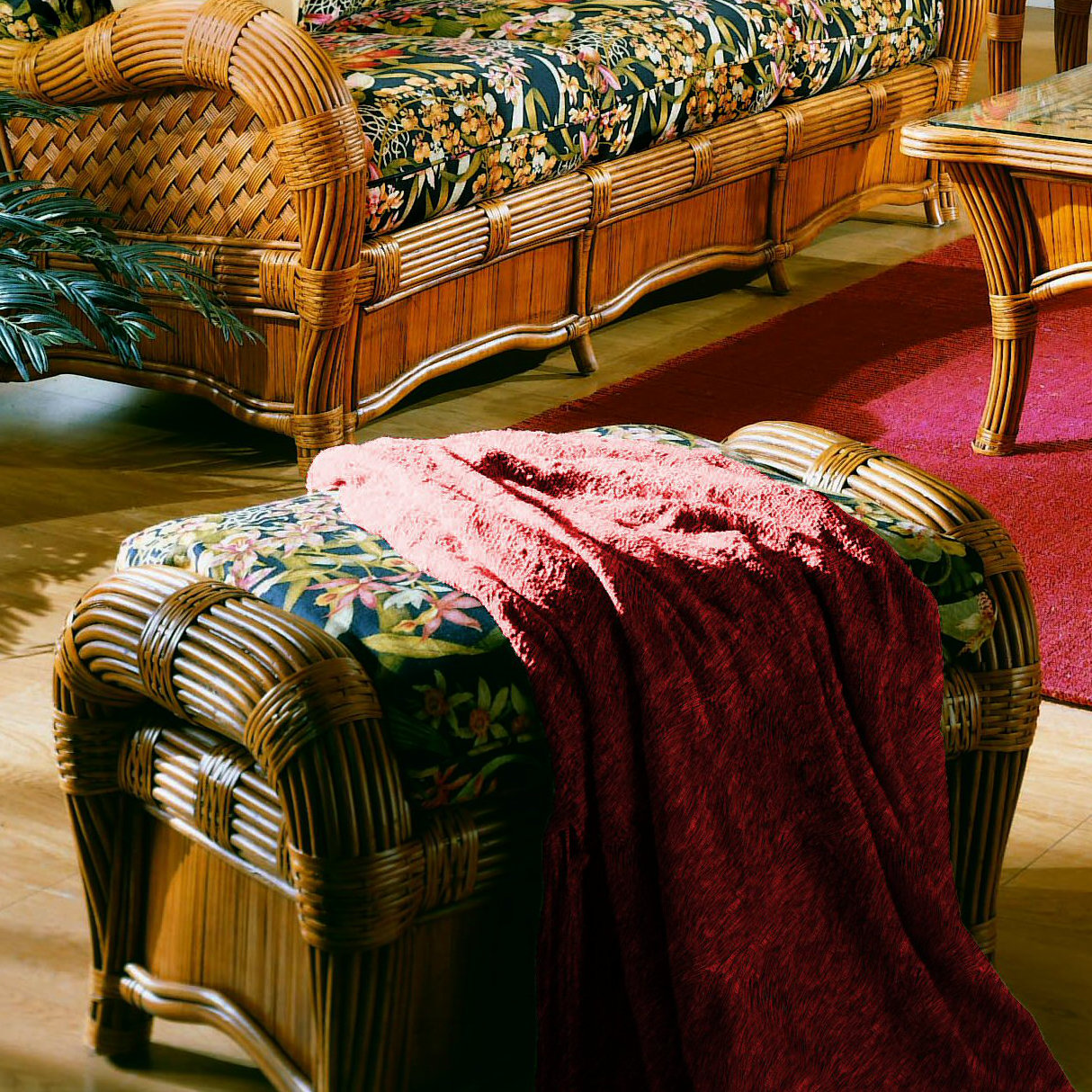 Bay Isle Home Homewood Rattan Ottoman & Reviews | Wayfair