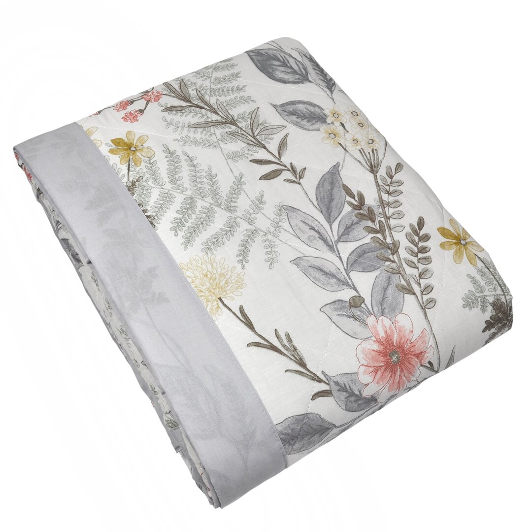 Silas - Quilted Bedspread pink,gray,yellow