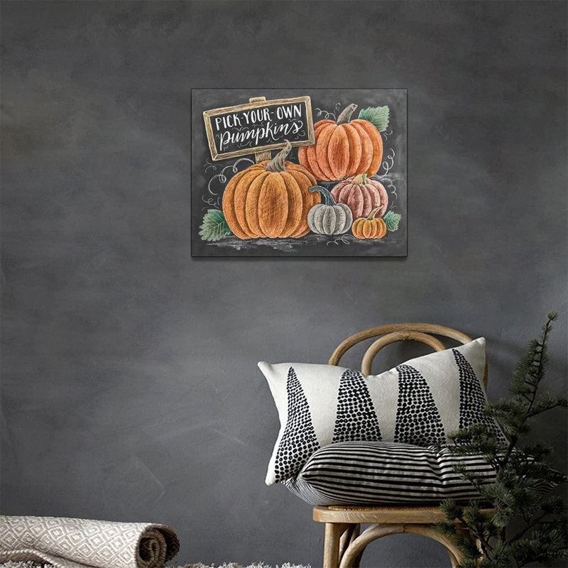 Pumpkin - Wrapped Canvas Painting - Pumpkin Wall Decorations