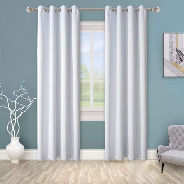 Heavy Jacquard Curtains Eyelet Semi Blackout Window Bedroom Curtain Panel & Ties 