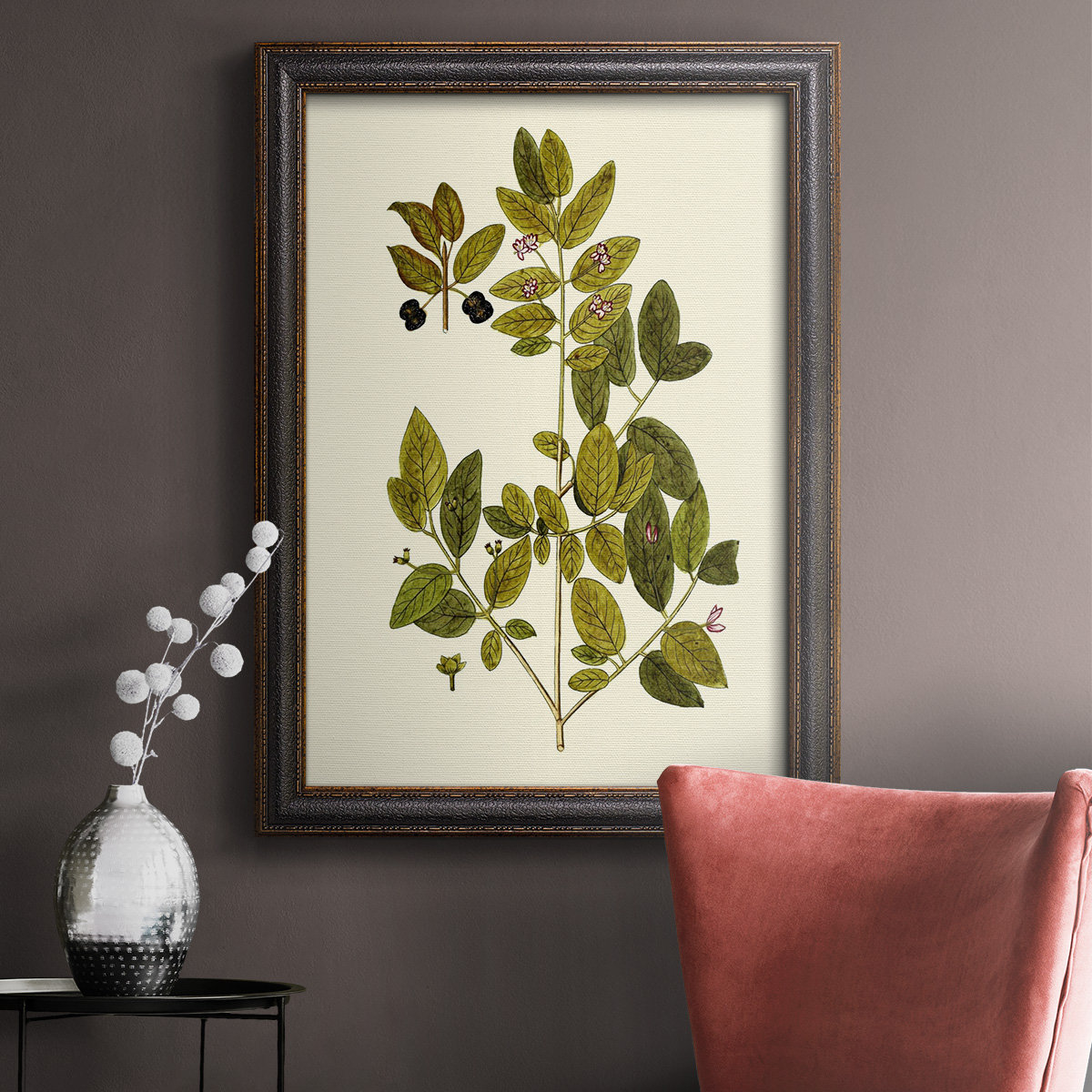 August Grove® Olive Greenery VII Picture Frame Painting on Canvas