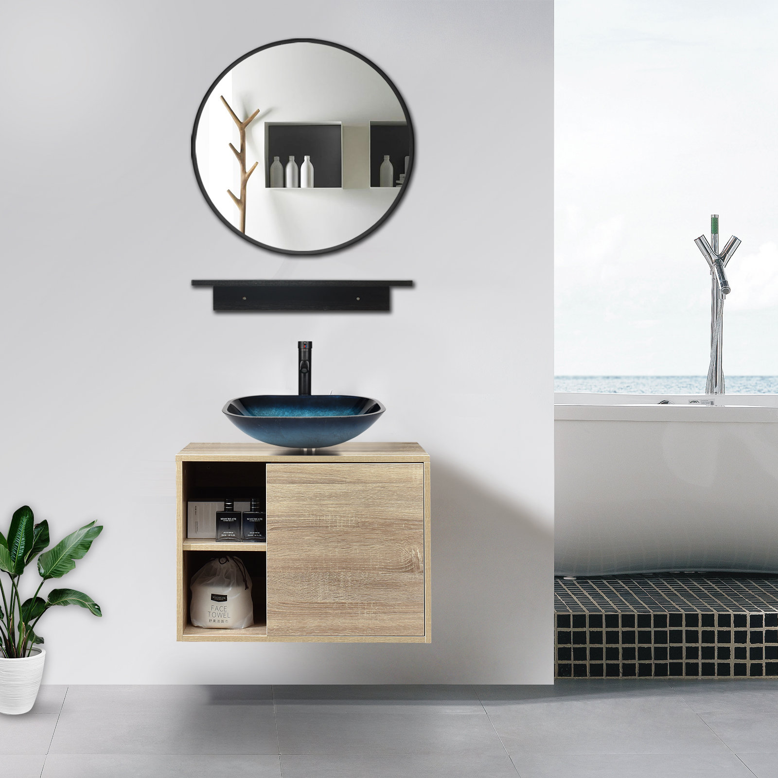 Union Rustic Flagg 24'' Wall Mounted Single Bathroom Vanity with Resin ...