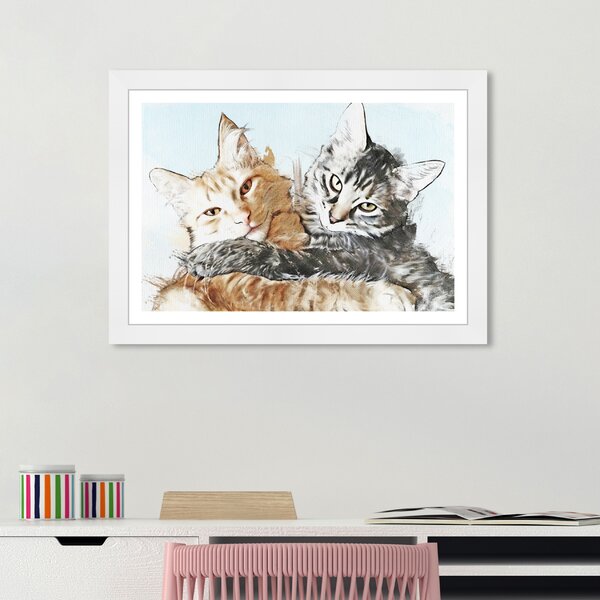Winston Porter Animals Friends For Life Print Cats And Kitties - Picture  Frame Graphic Art | Wayfair