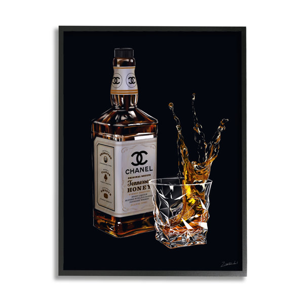 Ebern Designs Splashing Liqueur Glam Whiskey Bottle by - Floater Frame ...