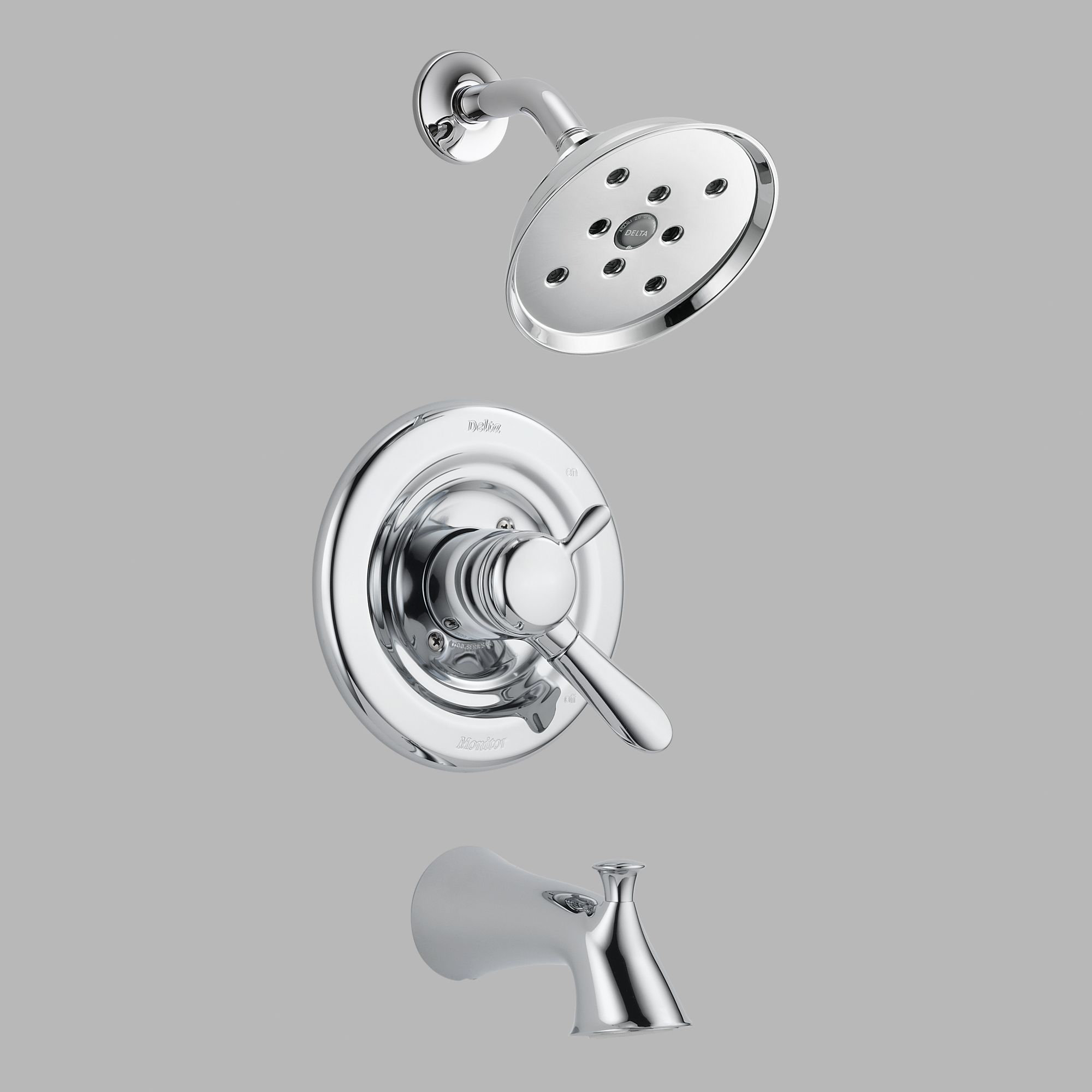 T17438SSH2O,H2O Delta Lahara Tub and Shower Faucet Trim with Lever