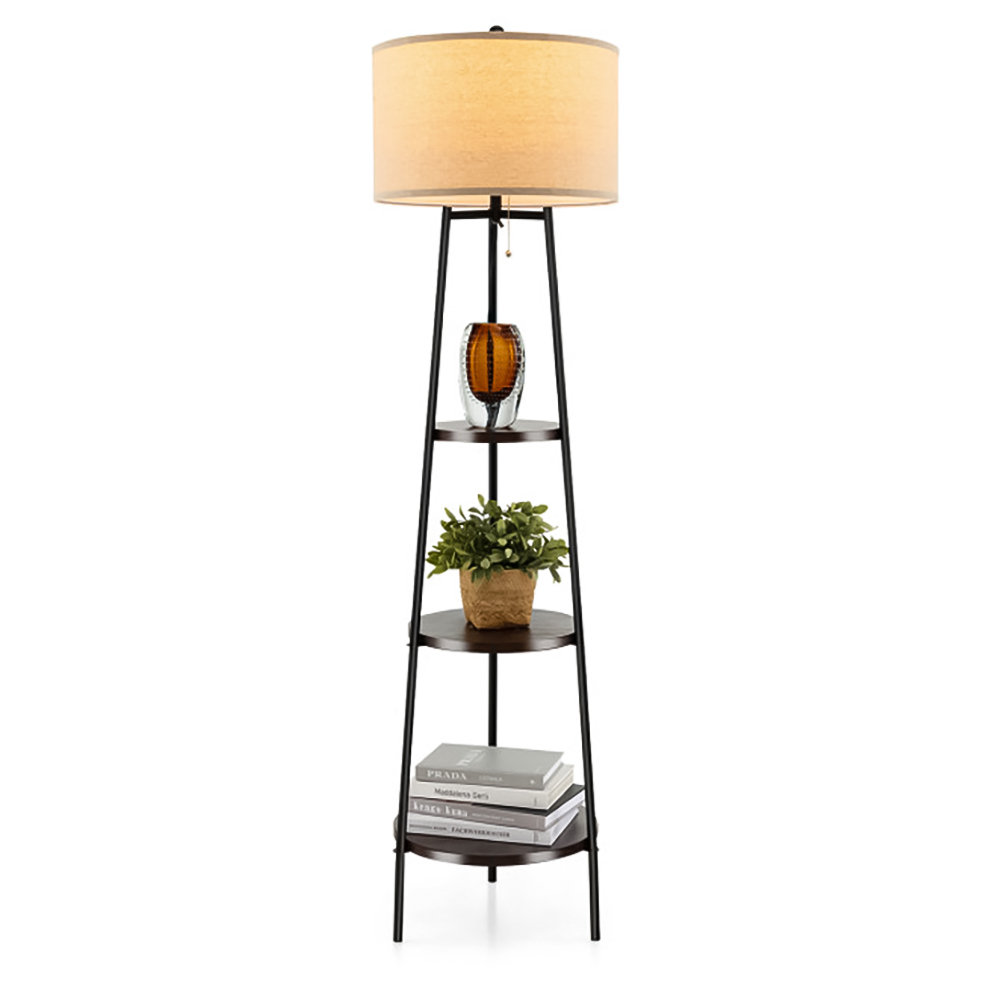 Hokku Designs Linen Shade Floor Lamp Storage Wayfair