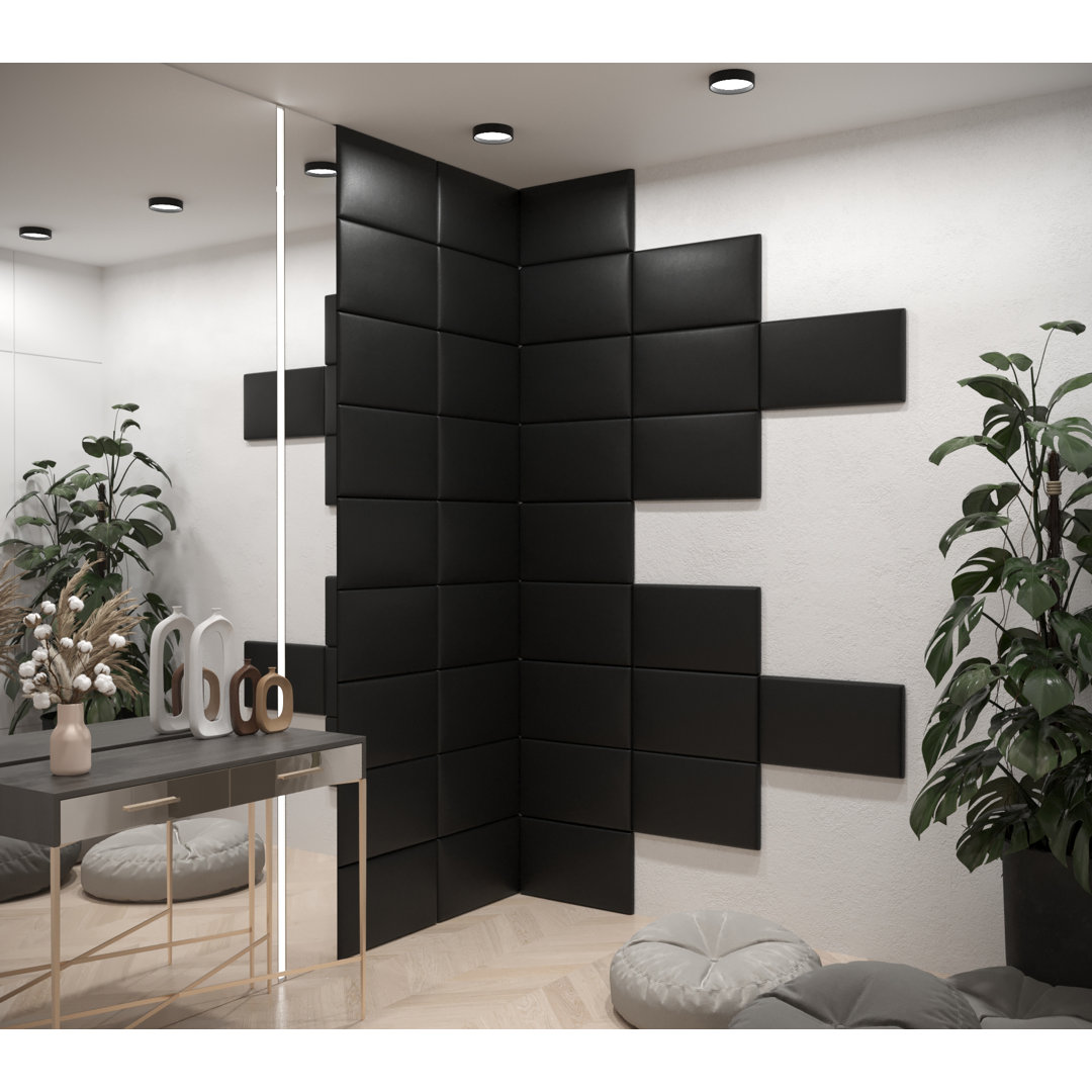 Minio Klebbare gepolsterte Wandverkleidung in Schwarz