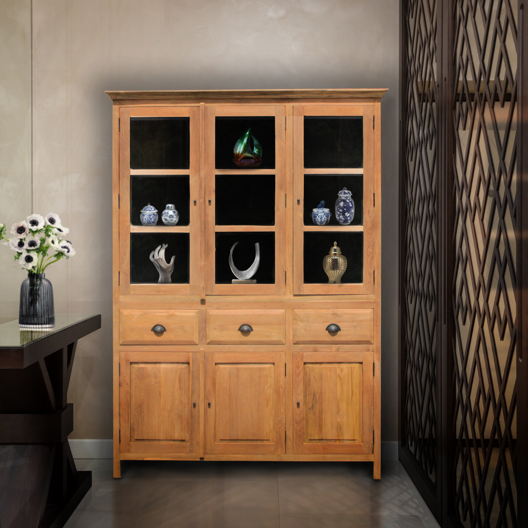 Loon Peak® Pellerin 58'' Wide Solid Wood China Cabinet | Wayfair