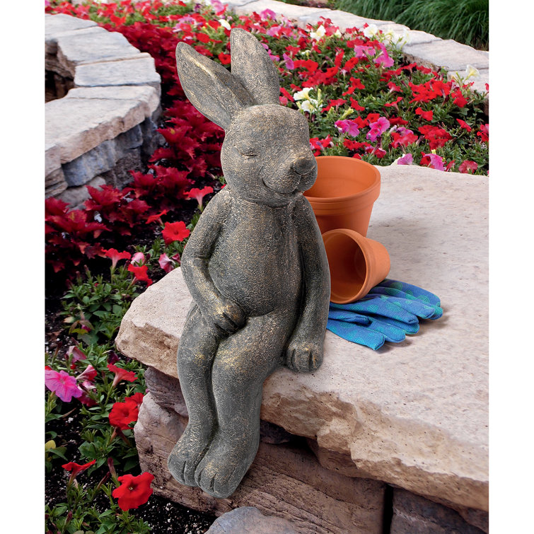 Design Toscano Residing Rabbit Sitting Bunny Statue & Reviews | Wayfair