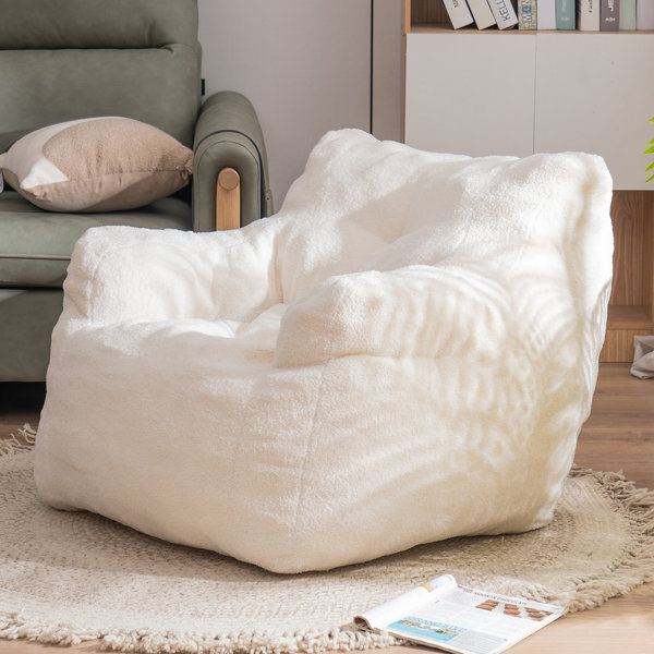 Giant Bean Bag Chair Pv Fur Fabric Sofa Cover Big Bed Slip Floor Seat Futon Coat 