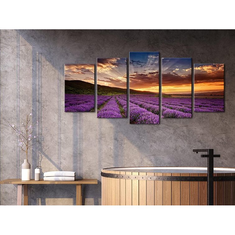 5 Panels Large Abstract Flowers Print Pictures Canvas Wall Art Prints Unframed 
