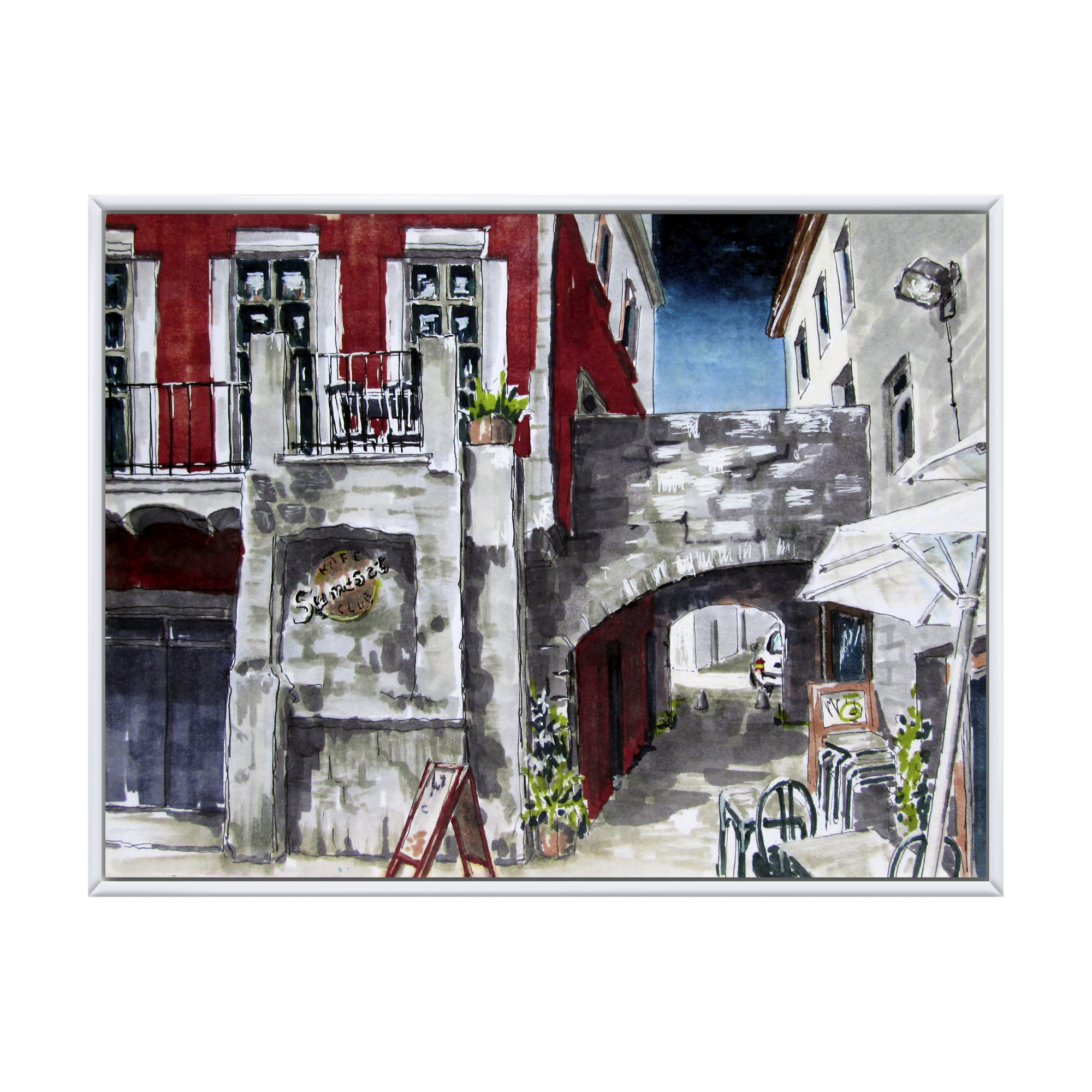 Winston Porter Urban Landscape Street Cafe In Spain on Wayfair