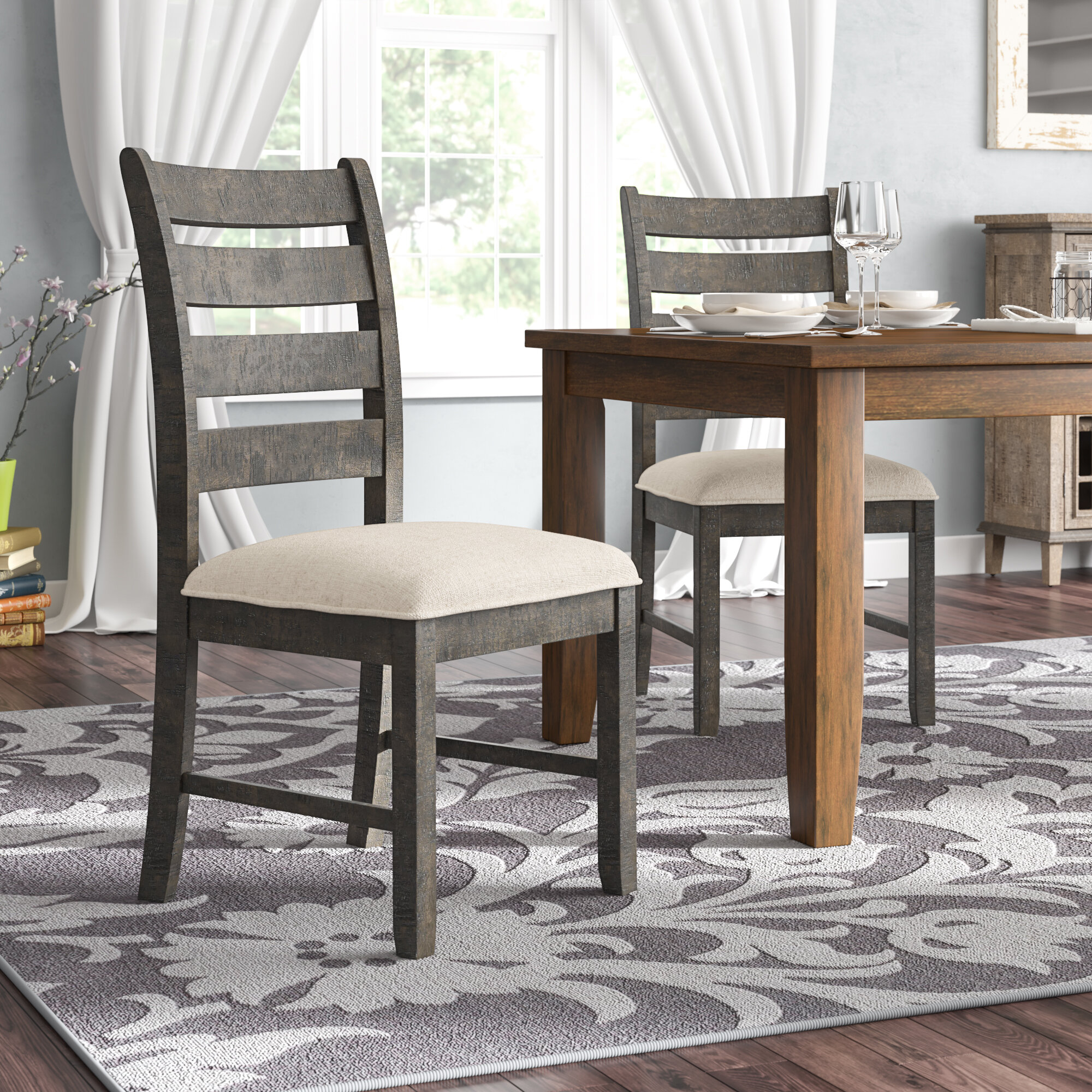 wood gray dining chairs