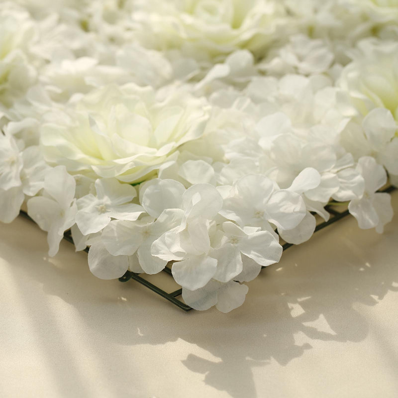 Enova Home UV Protected 3D Silk Rose and Hydrangea Wall Panel & Reviews ...