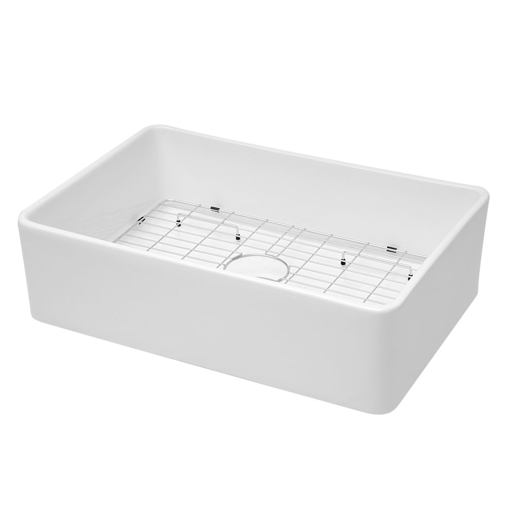 Aula 30"L X 20"W Fireclay Farmhouse Sink Single Bowl Apron Front Small
